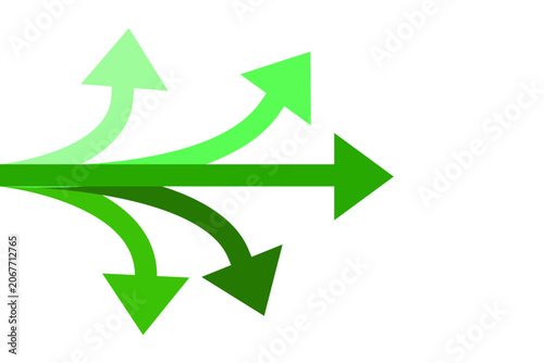 Vector illustration of green arrows.