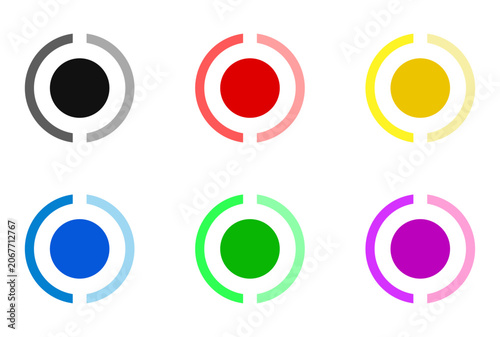 Illustration set of circle shaped bullet points.