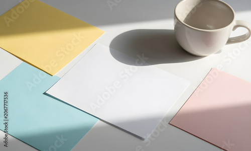 Colorful Paper Organized on Table