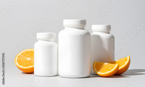 Vitamin Capsules and Orange Juice