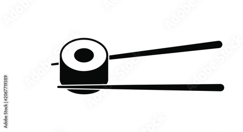 sushi roll with chopsticks japanese food icon