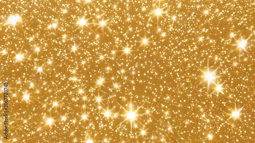 Shooting stars on shining gold.