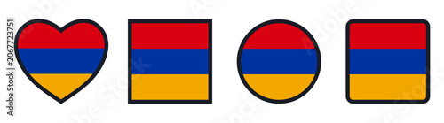 Fotografie National flag of Armenia Geometric Shapes Icons vector illustration