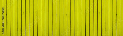 Fényképezés yellow gold golden painted wooden plank wide background with wood grain texture