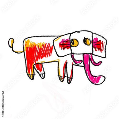 Children Drawing of Elephant 