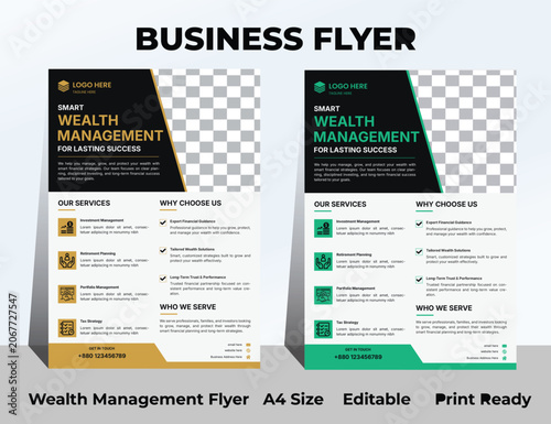 Schilderij op canvas Business Wealth Advisory Flyer Layout