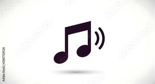Music note sound wave icon illustration