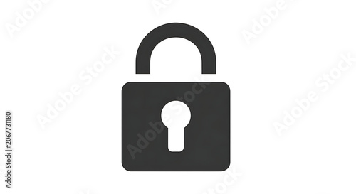 Simple black padlock icon with keyhole