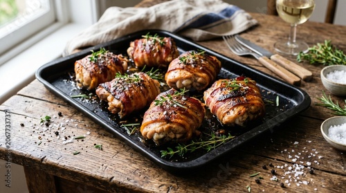  Savory bacon‑wrapped dish with herbs