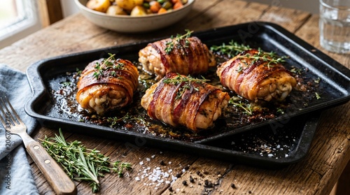  Savory bacon‑wrapped dish with herbs