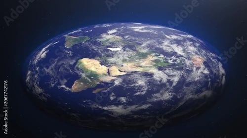 Rotating earth globe with clouds from space
