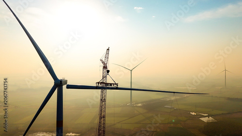 Wind Turbine Blade Lifting Installation at Hubei Wind Farm Project