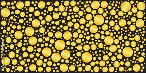 Golden Circles On A Black Background