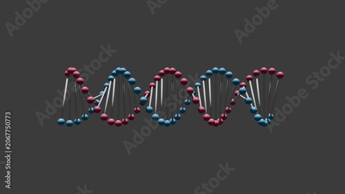 Scientific Visualization of a Rotating Double Helix DNA Molecule on a Dark Background