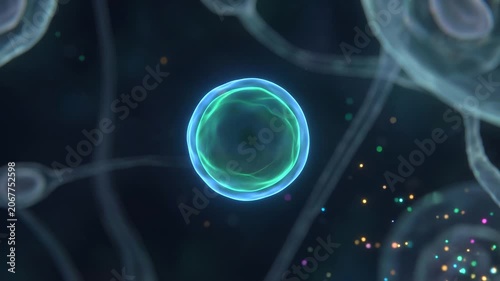 Dynamic microscopic rendering of cellular AUTOPHAGY, illustrating the essential self-cleaning mechanism within a luminous biological organism