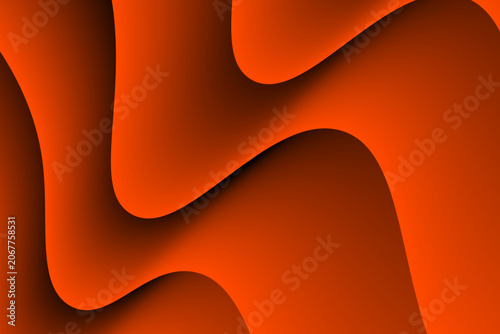 Abstract orange 3D wavy background with smooth curves and soft shadows