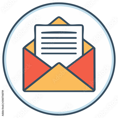 Open Envelope with Document Inside Icon