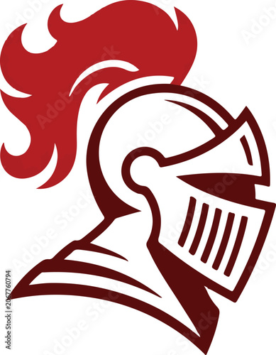 Minimal Knights Helmet Logo for Track and Field Team