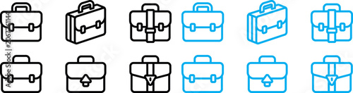 Foto Minimalist black and white line art stick figures in various daily actions: standing, walking, running, traveling with luggage