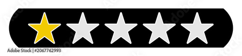 Schwarzer Button: Bewertung 1 Stern - Stern Icons