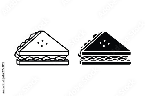 Sandwich vector illustration, flat and solid style