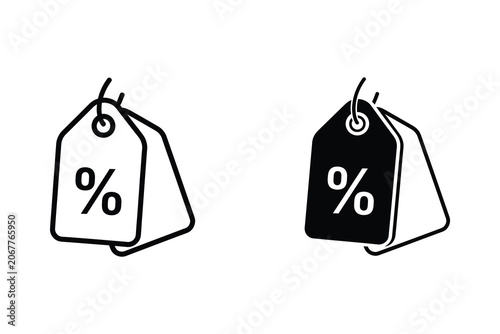 Discount tags vector illustration, flat design