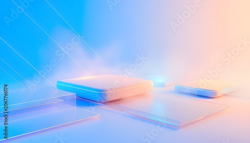 Geometric platforms in a misty gradient environment