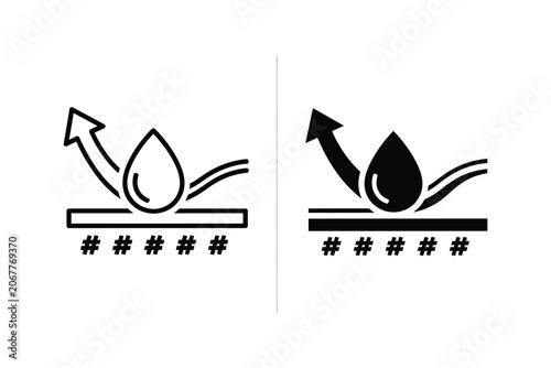 Fotografie Waterproof material icon, flat and solid style vector illustration
