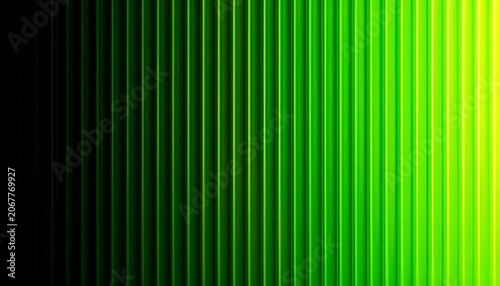 Vertical green stripes transitioning from black to bright green on a white background