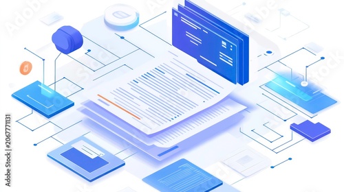 Artificial Intelligence in Document Analysis, the role of artificial intelligence in document analysis with an image portraying machine learning algorithms extracting data from unstructured documents