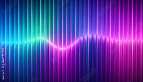 Vibrant vertical lines with central wave pulsating in abstract setting