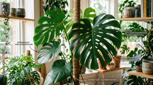 Monstera Deliciosa Tropical Indoor Plant Home Decor Shelf Nature Photo