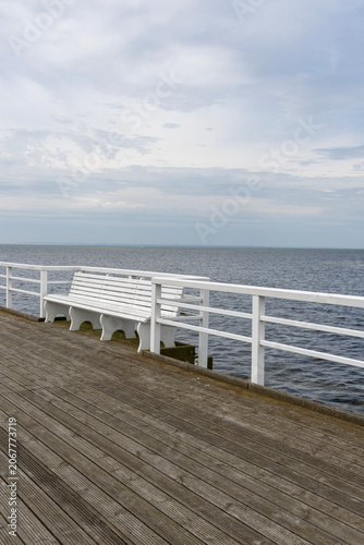 Famous wooden pier in Jurata resort on Hel Peninsula, Poland