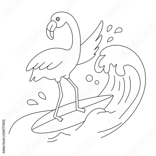 Pink flamingo vector character