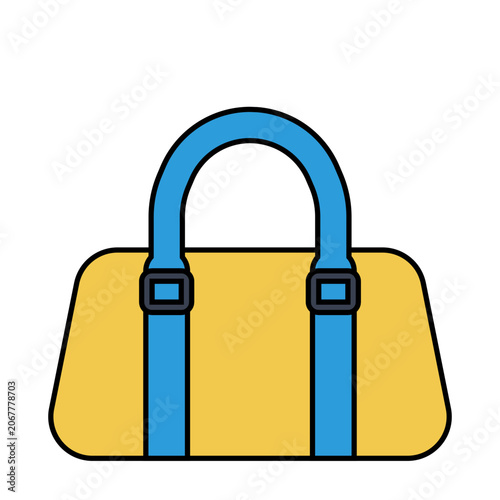 Colored outline travel bag icon representing luggage, tourism, and vacation preparation.