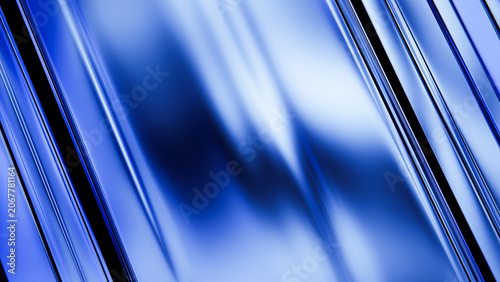 Minimal glass reflection background with blue glossy texture.