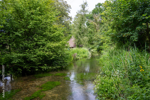 Thatched Fishing Hut on the River Test Hampshire England