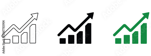 Rising Bar Chart Icon Showing Business Growth Positive Trend Analytics Statistics Performance and Financial Success