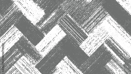 Tableau sur toile abstract herringbone brush stroke texture with alternating gray and white diagon