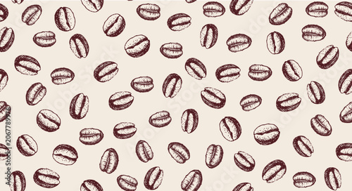 Coffee beans hand drawn
