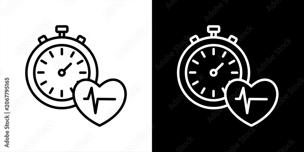 Fototapeta premium Stopwatch Icon Set Black And White