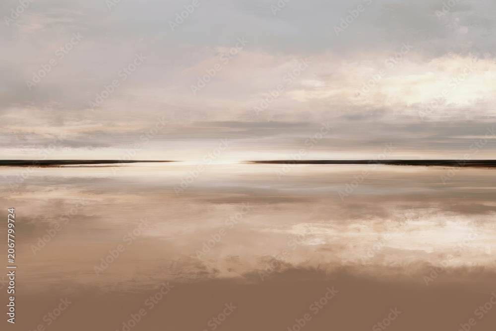 Obraz premium Serene Coastal Horizon in Muted Tones 