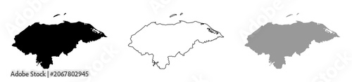 Vector illustration of the map of Honduras.