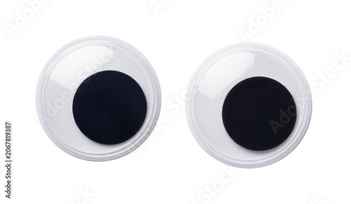 Tableau sur toile Pair of googly eyes looking sideways, transparent background