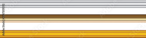 Golden Linear Border Frame with Elegant Horizontal Stripes. Minimal Luxury Header Divider Template on White Background