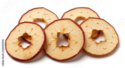 Dried Apple Slices Isolated on White Background - Healthy Organic Frui