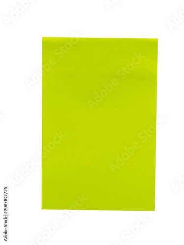 green sticky note isolated