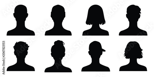 Cuadro en lienzo user icon set person profile contact people group team outline stroke social member partnership teamwork business human sign symbol web buttons
