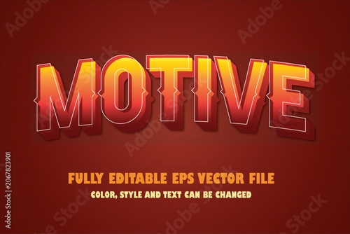 Motive cinematic 3d text effect template with bold retro motive typography.