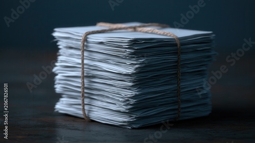 Secret artificial intelligence research archive, aged folders tied with string, machine learning flowcharts emerging from documents, realistic stock photography